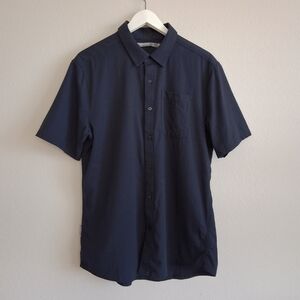 Icebreaker Merino Cool-Lite Compass SS Button Down Shirt Navy M